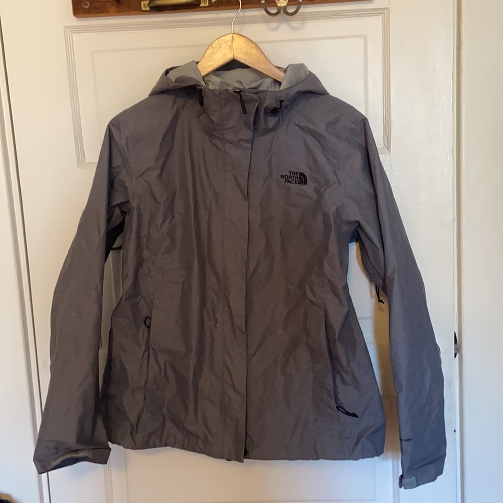 Grey North Face Rain Jacket